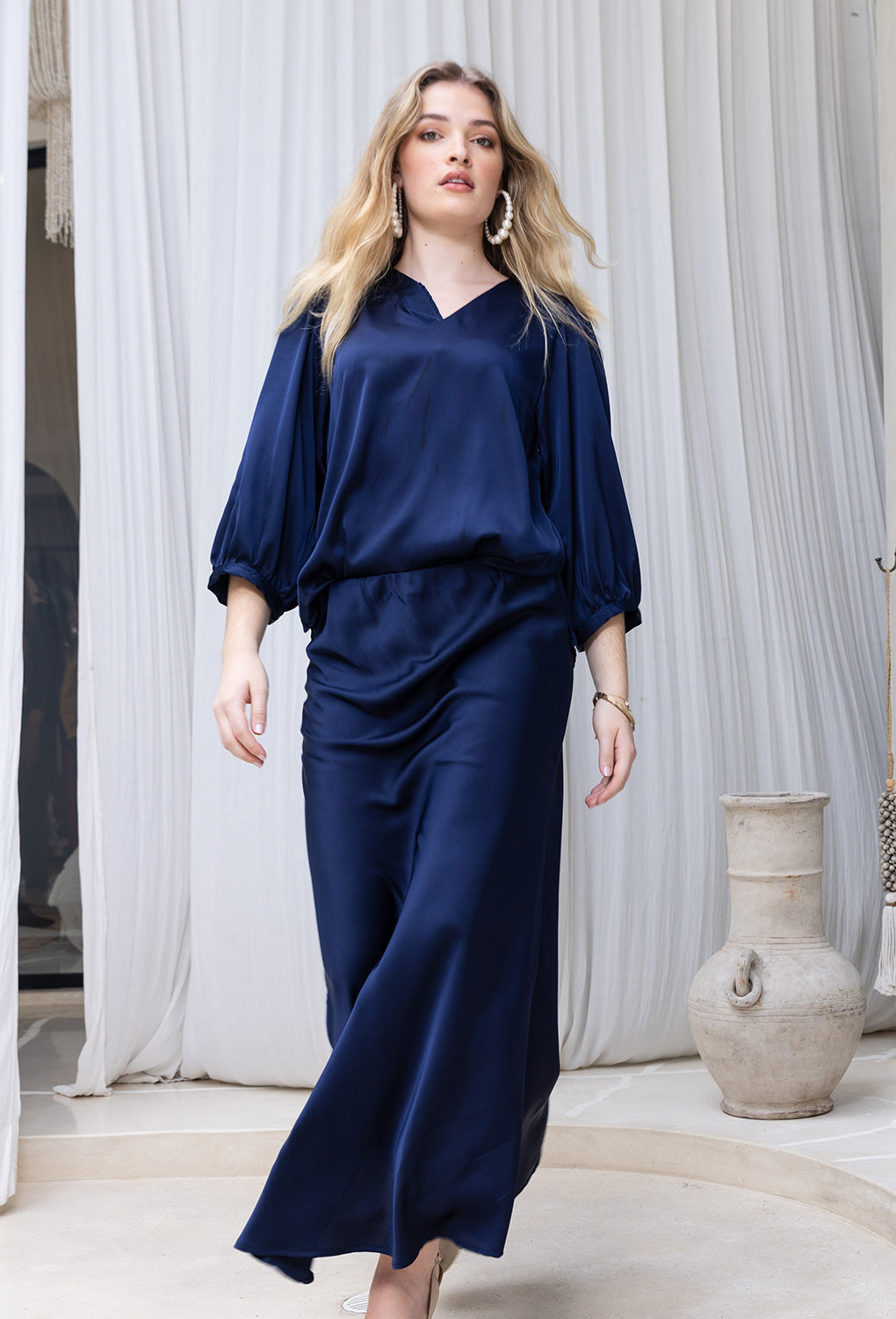 Maxi skirt navy blue best sale