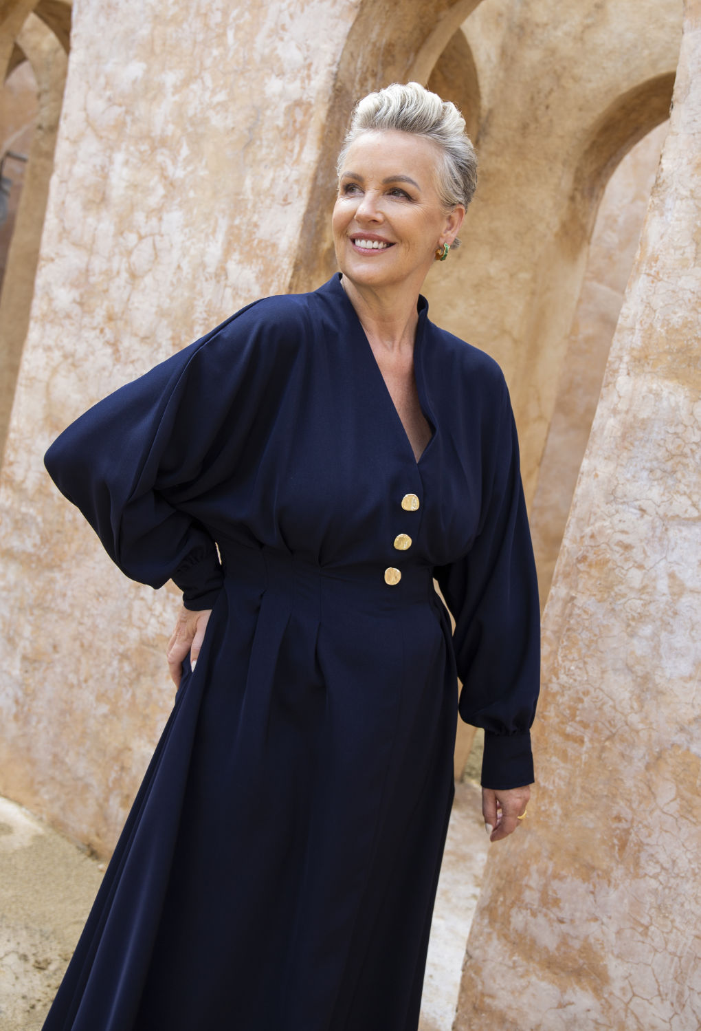 Emma Long Sleeve Midi Dress 8 / Navy / Poly-Viscose Emma Long Sleeve Midi Dress 8 / Navy / Poly-Viscose