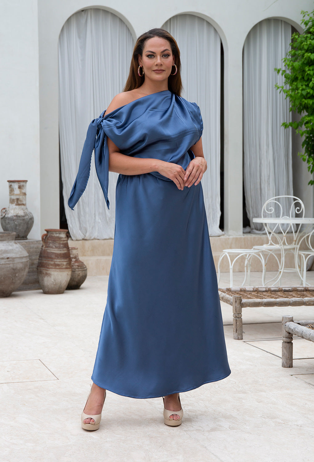 Estelle Maxi Dress, 22 / Petrol Satin / Satin Estelle Maxi Dress, 22 / Petrol Satin / Satin