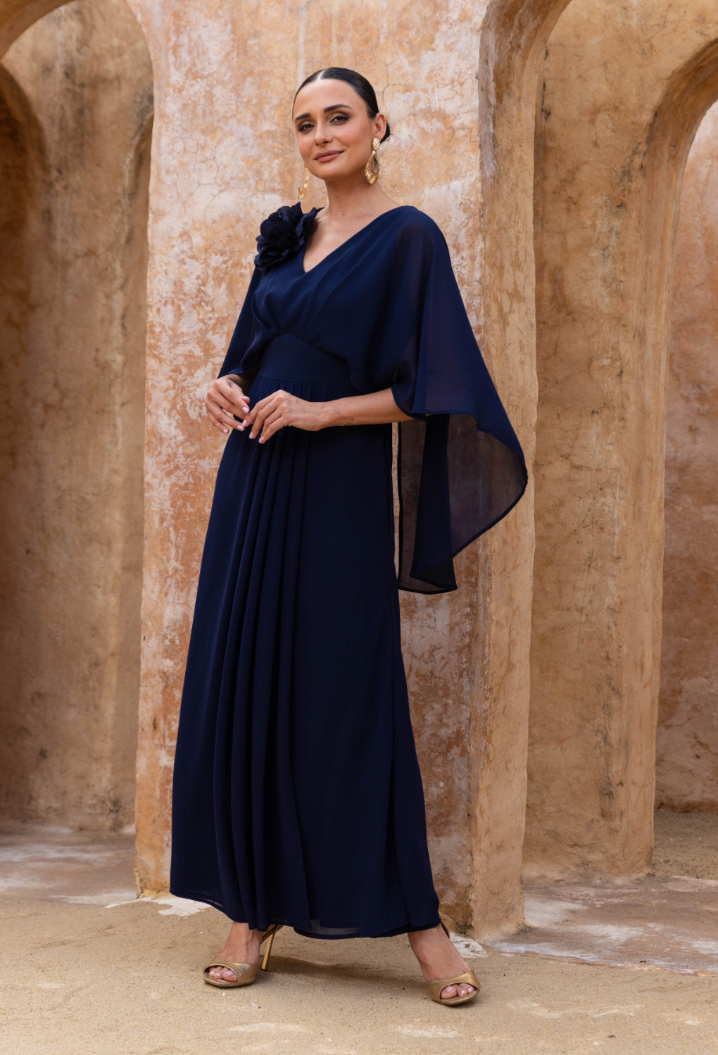 Riviera Maxi Dress in Navy